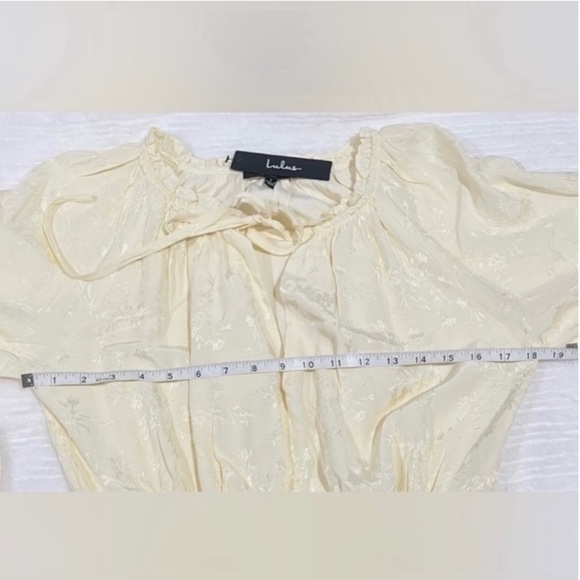 Lulu’s Always The Sweetest Cream Jacquard Ruffled Mini Dress - Picture 13 of 14